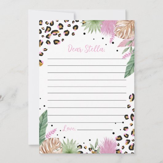 Wild One Leopard Time Capsule Note Bericht Kaart (Voorkant)