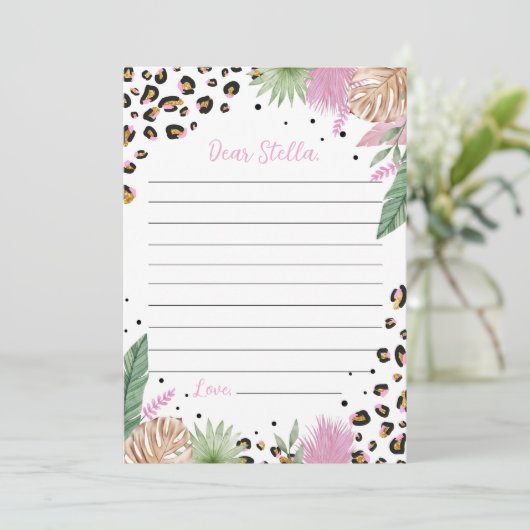 Wild One Leopard Time Capsule Note Bericht Kaart (Staand voorkant)