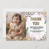 Wild One Leopard Verjaardagsfoto Dank je kaart (Voorkant)