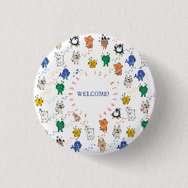 Wild ONE Leuke Dieren 1e Verjaardag Kinderen Ronde Button 3,2 Cm