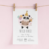 Wild One Leuke Panda Beer 1e Verjaardag Kaart