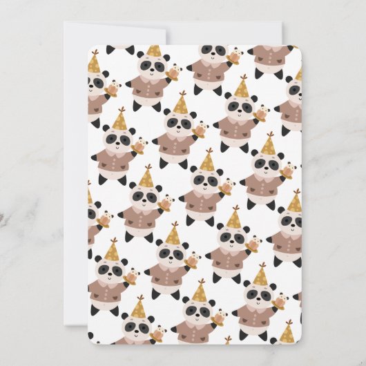 Wild One Leuke Panda Beer 1e Verjaardag Kaart (Achterkant)