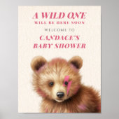 Wild One Lightning Bolt Beer Baby shower Welkom Poster (Voorkant)