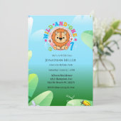 Wild One Lion 1e verjaardagsfeestje Kaart (Staand voorkant)