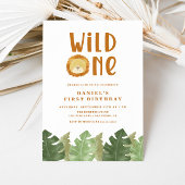 Wild One Lion 1st Birthday Invitation Kaart