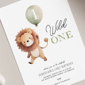 Wild One Lion 1st Birthday Kaart
