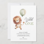 Wild One Lion 1st Birthday Kaart (Voorkant)