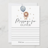 Wild One Lion Ballon Eerste Verjaardag Bericht voo Kaart (Voorkant)