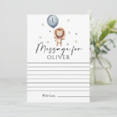 Wild One Lion Ballon Eerste Verjaardag Bericht voo Kaart (Staand voorkant)