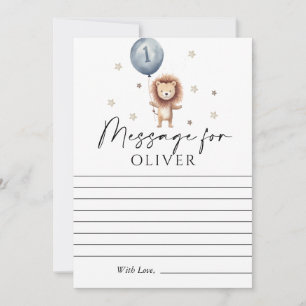 Wild One Lion Ballon Eerste Verjaardag Bericht voo Kaart