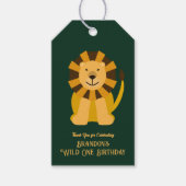 Wild One Lion Birthday Party Oerwoud Safari Favor Cadeaulabel (Voorkant)