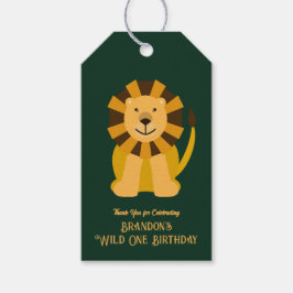 Wild One Lion Birthday Party Oerwoud Safari Favor Cadeaulabel