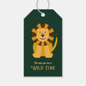 Wild One Lion Birthday Party Oerwoud Safari Favor Cadeaulabel (Voorkant)