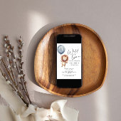 Wild One Lion Blue Ballon Boy First Birthday Kaart