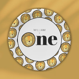 Wild One Lion Boys eerste verjaardag Papieren Bordje