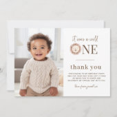 Wild One Lion Dank u kaart met foto's op de rug (Voorkant)