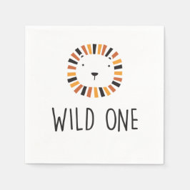 Wild One Lion eerste verjaardag Napkins Servet