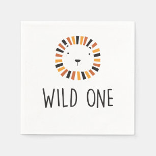 Wild One Lion eerste verjaardag Napkins Servet