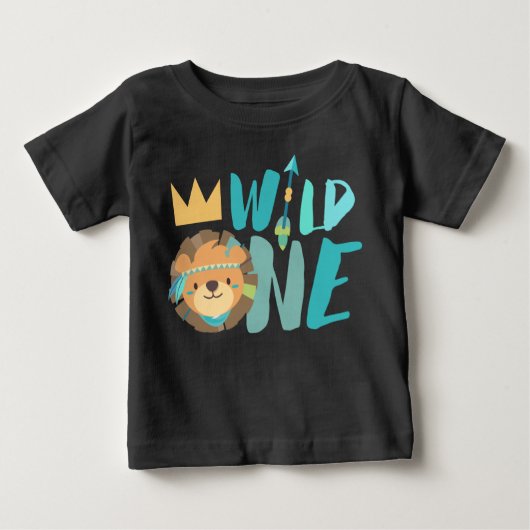 Wild One Lion en Pijl | Boho | Een jaar oud (Voorkant)