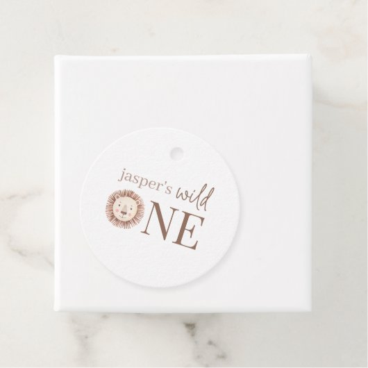 Wild One Lion Face Bedankjes Labels (In situ)