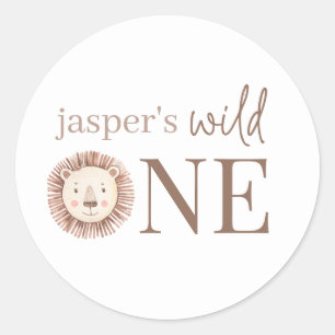 Wild One Lion Face Ronde Sticker