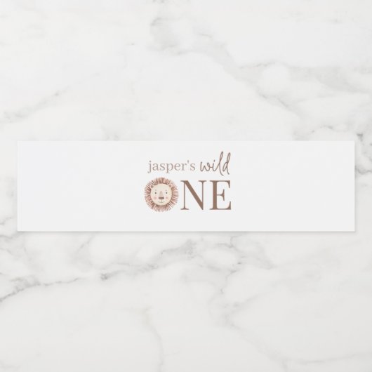 Wild One Lion Face Waterfles Etiket (Enkel label)