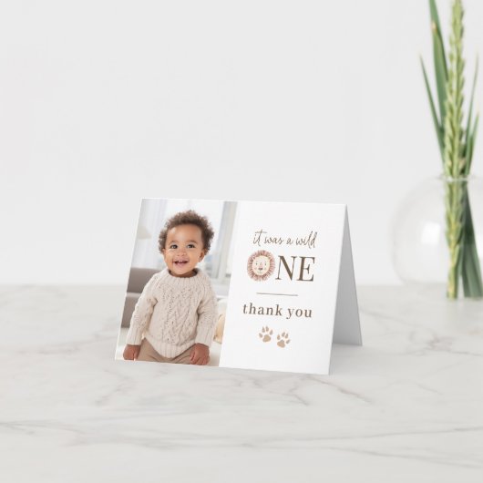 Wild One Lion Foto Dank u Kaart (Voorkant)