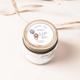 Wild One Lion Modern Verjaardag Ronde Sticker