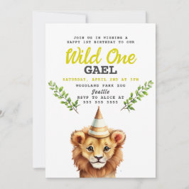 Wild One Lion Oerwoud Feest Verjaardag Kaart