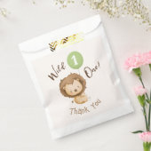 Wild One Lion Sage Groene Ballon Jongen 1e Verjaar Bedankzakje (Gezegeld)