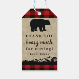 Wild One Little Beer Flannel Lumberjack Hartelijk  Cadeaulabel