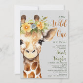 Wild One Little Giraffe Baby shower Kaart (Voorkant)