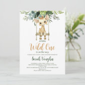 Wild One Little Giraffe Genderneutraal Baby shower Kaart (Staand voorkant)