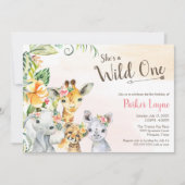 Wild One Lovely Safari Friends First Dag Kaart (Voorkant)