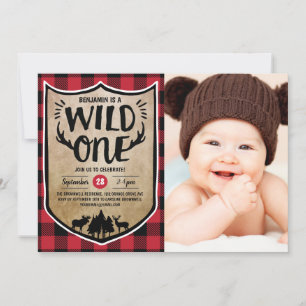 Wild One Lumberjack 1st Birthday Party Foto Kaart