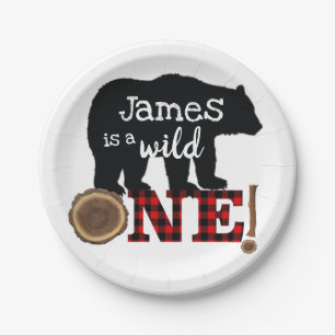 Wild One Lumberjack Beer Party Borden Birthday Papieren Bordje