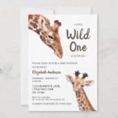 Wild One Mama en Baby Giraffe Baby shower Kaart (Voorkant)