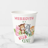 Wild ONE meisje 1e verjaardag Papieren Bekers (Achterkant)