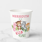 Wild ONE meisje 1e verjaardag Papieren Bekers (Voorkant)