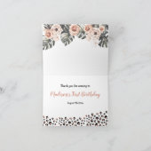 Wild One Meisje Leopard Print Dank u Gevouwen Kaar Bedankkaart (Binnen)