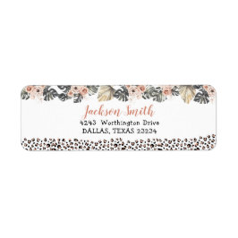 Wild One Meisje Leopard Print Verjaardag Adres Lab Etiket