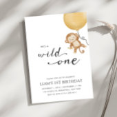 Wild One minimalistische aap eerste verjaardag Kaart