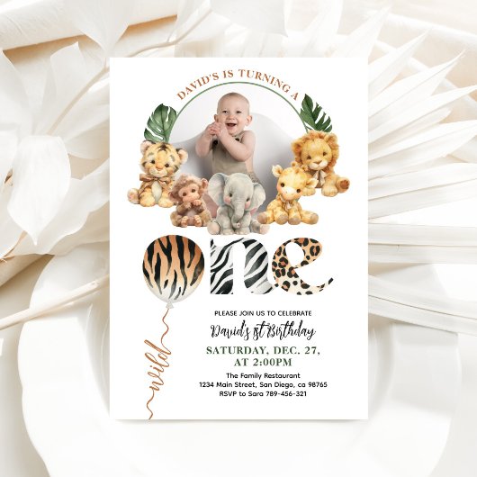 Wild One Moderne Geslachtsneutrale 1e Verjaardag Kaart