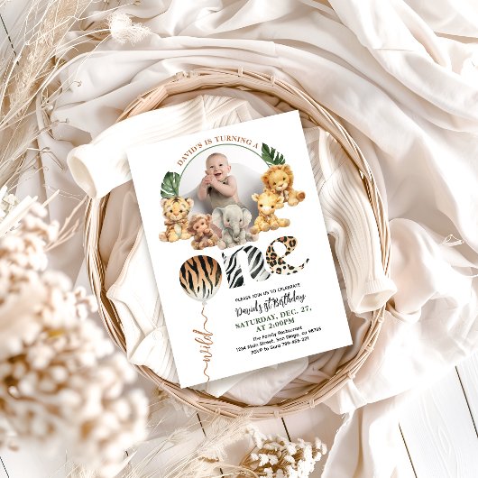 Wild One Moderne Geslachtsneutrale 1e Verjaardag Kaart