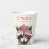Wild One Mohawk Raccoon Baby shower Papieren Bekers (Voorkant)