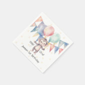 Wild One Monkey en Ballonnen 1e. verjaardagsfeestj Servet (Hoek)