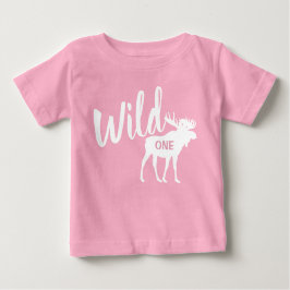 Wild One Moose 1st Birthday Party Baby T-Shirt