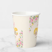 Wild One Mosterd & Roze Wildflower Verjaardag Papieren Bekers (Links)