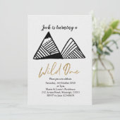 Wild One Mountain eerste verjaardagsuitnodiging Kaart (Staand voorkant)