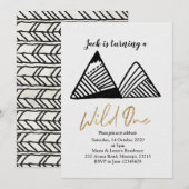 Wild One Mountain eerste verjaardagsuitnodiging Kaart (Voorkant / Achterkant)